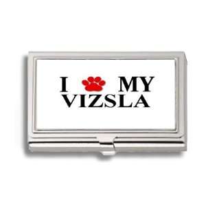  Vizsla Paw Love My Dog Business Card Holder Metal Case 