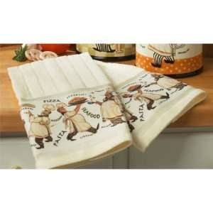  Fat Italian Chef Kitchen Towels Set of 2: Kitchen & Dining