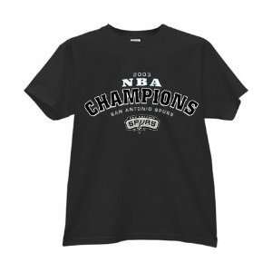 San Antonio Spurs 2003 World Champs Black Crossover Embroidered T 