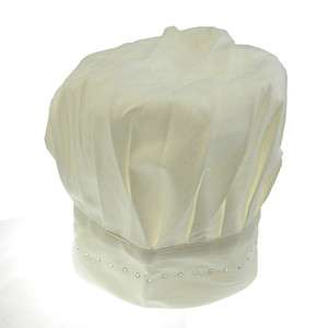 Rhinestone Studded White Cotton Chef Hat 0845043015105  