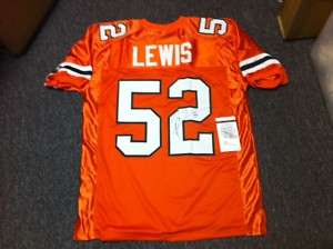 RAY LEWIS AUTOGRAPHED UNIVERSITY OF MIAMI JERSEY, JSA  