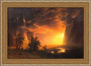 Sunset in the Yosemite Valley Albert Bierstadt Canvas  