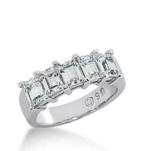   Ring 5 Emerald Cut Diamonds 3.25 ctw. 142WR195PLT   Size 6.75: Jewelry