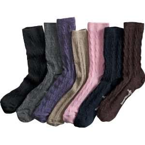  Womens SmartWool Cable Socks   Navy Heather M: Sports 