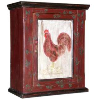 19th Century Country Cabinet with Painted Rooster.  