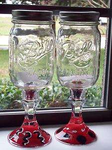 Set of 2 Hand painted Redneck Wine Glasses!! Georgia  