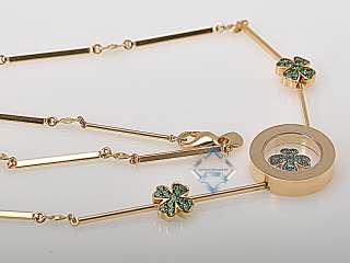 Chopard Yellow Gold Diamond 4 Leaf Clover Necklace!  