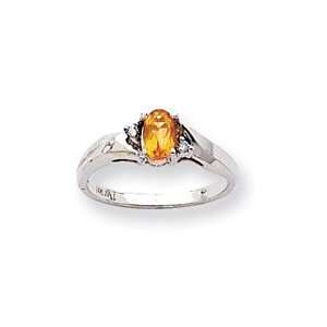   Gold .02ct Diamond and Citrine Birthstone Ring   JewelryWeb Jewelry