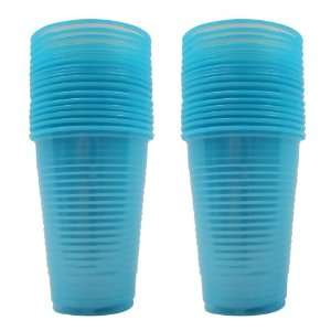 JJ Home Goods Blue Disposable Plastic Drinking Cup 16 Ounce   32 Cups 