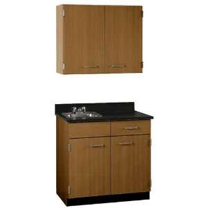  Cabinet with Left Hand Sink and Wall Cabinet 36W