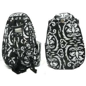  Jet Deluxe Large Back Pack Tennis Bag Paisley Blk & White 