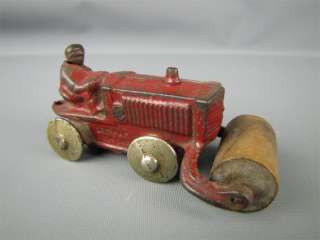 Vintage Kilgore? Cast Iron Toy Red Roadroller Tractor  