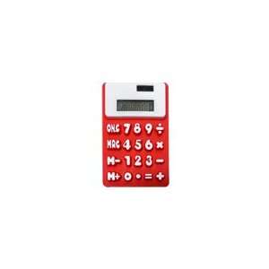   SUPPLIES Solar Powered Silicone Calculator (Red)