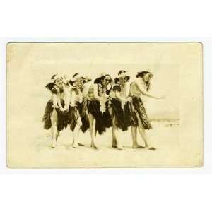  Hawaiian Hula Dancers Real Photo Postcard 1939 Honolulu 
