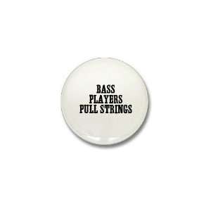  bass players pull strings Funny Mini Button by  