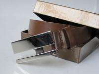 new GUCCI brown logo silver BUCKLE Belt 65 cm 26   