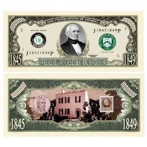  James Polk Million Dollar Bill Case Pack 100: Toys & Games