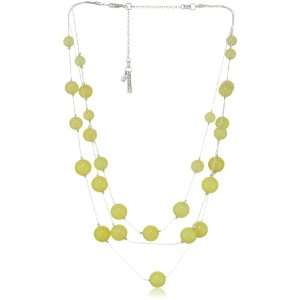   Cole New York Urban Wrap Semi Precious Yellow Jade Illusion Necklace