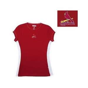 St. Louis Cardinals Womens Flash T shirt by Antigua Sport   Dark Red 