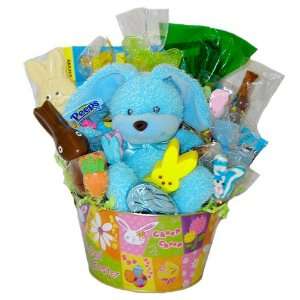 Bunny Treats   Fun Childrens Easter Basket With Blue Bunny:  