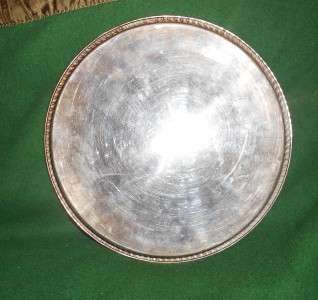 VINTAGE WM ROGERS ROUND TRAY 671 SILVERPLATE W/ CUTOUTS  