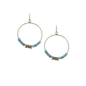  Bronzed By Barse Turquoise Howlite Circular Earring 