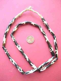 African Trade Beads  Batik Pipe Bone Beads  