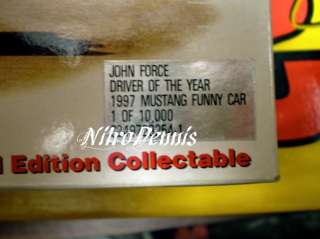 NHRA JOHN FORCE 1:24 Diecast Funny Car D of Year SIGNED  