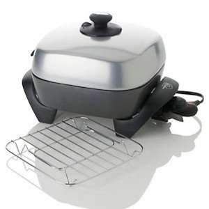   Wolfgang Puck 1200W Electric Square Skillet w/ Rack: Kitchen & Dining