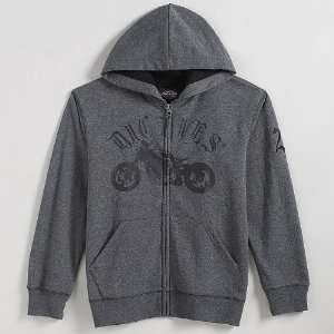  Dickies Boys Fleece Hooded Sweatshirt Jacket [Gray] Size 