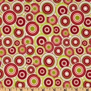  43 Wide Love Birds Flannel Circles Cranberry Fabric By 