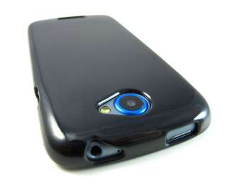   BLACK HARD GEL CANDY SKIN CASE COVER HTC ONE S TMOBILE PHONE ACCESSORY
