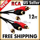 12 FT S Video 4 Pin + 2 RCA Audio Cable SVideo 4 Pin 2 RCA DVD VCR DVR 