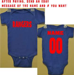 rangers baby onsie romper shirt jersey texas fan top  