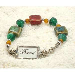  friend charm on jewel colored bracelet: Everything Else