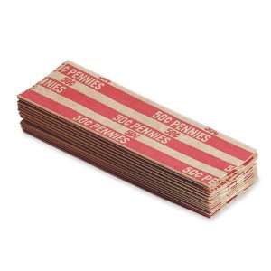  MMF Flat Tube Coin Wrapper,1000 Wrap(s)   Kraft   Red 