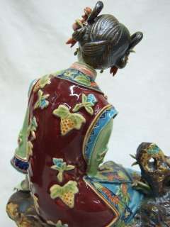 Fine Chinese porcelain Doll/Girl Pick flowers Figurine  