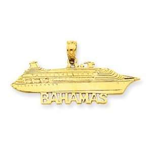  14k Yellow Gold Bahamas Cruise Ship Pendant Jewelry
