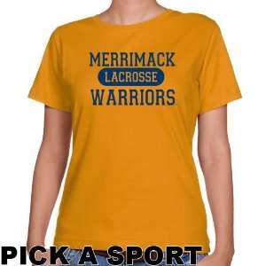   Warriors Ladies Gold Custom Sport Classic Fit T shirt  : Sports