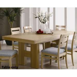  Wood Dining Table with Pull Out Extension Leaf in Light 