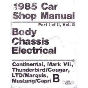    1985 CONTINENTAL MARK VII COUGAR MARQUIS Service Manual Automotive