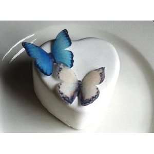  Butterflies ©   Small Blue and Cream Set of 24   Cake and Cupcake 