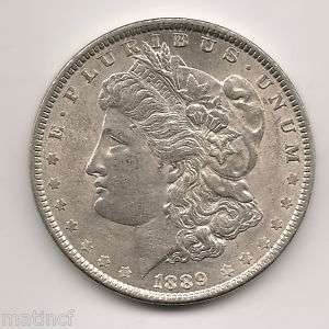 1889 White Uncirculated Morgan Silver Dollar  