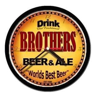 BROTHERS beer and ale cerveza wall clock