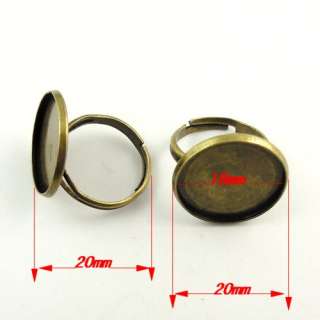 Antiqued style bronze color ring round setting jewelry charm findings 