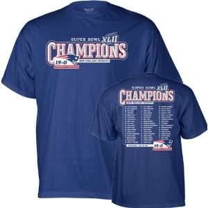 New England Patriots 19 0 Super Bowl XLII Champions Roster T Shirt 
