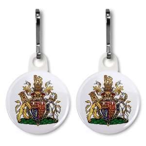 Prince William Coat of Arms Royal Wedding 2 Pack 1 inch White Zipper 