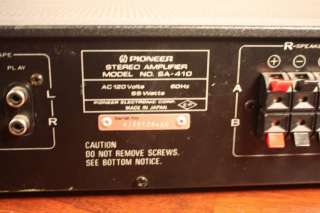 Vintage Pioneer Stereo Amplifier SA 410 AMP   Parts / Repair  