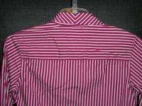 TOMMY HILFIGER Sz 4 Fuschia Purple White Long Sleeve Button Down Shirt 