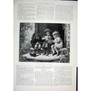  Joseph Clark Feast In View Children Cat Grapes Print